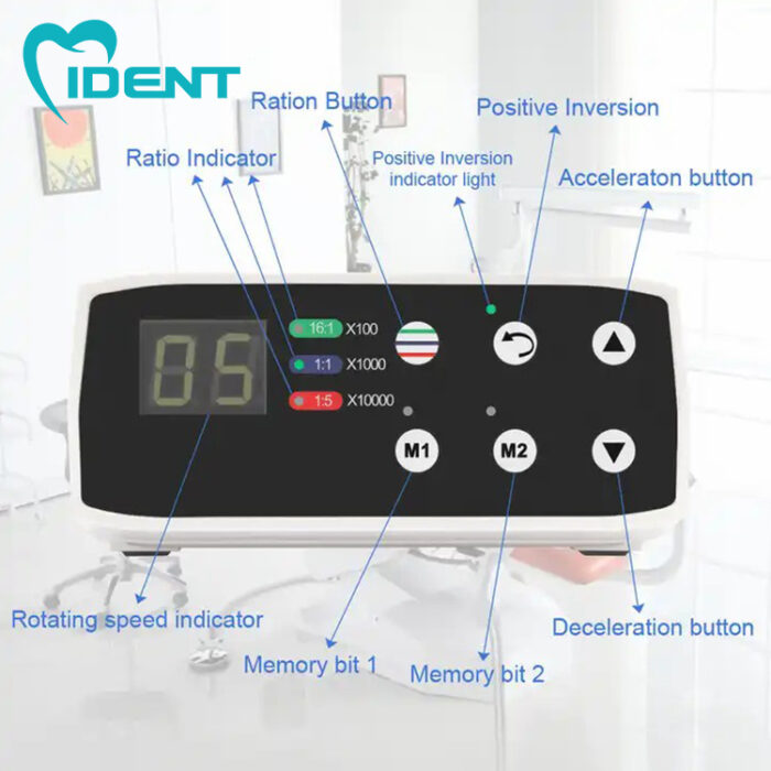 Ident equipment micromotors with LED 16:1/1:1/1:5 speed contra angle slow speed handpiece electric set clinic - Image 3