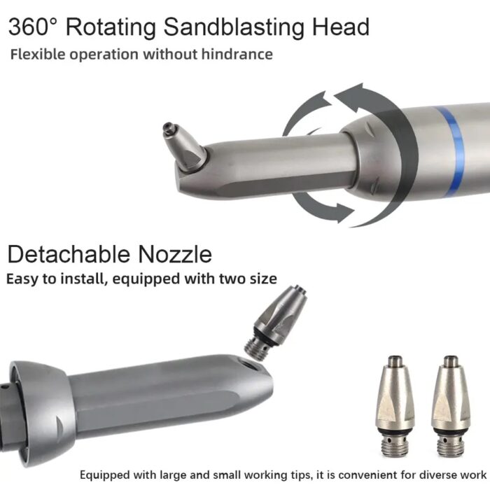 Dental 2 in 1 Aluminum Oxide Micro Blaster Gun Air Polisher Internal water spray air flow Alumina micro bloaster sandblaster tools - Image 3
