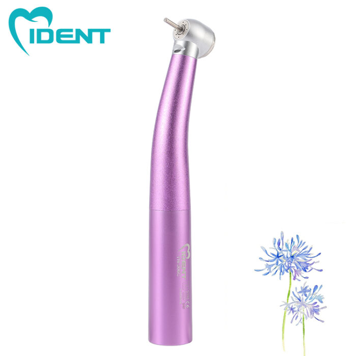 Dental fiber optic LED high speed handpiece Air turbine with ceramic bearing Lab Equipment （purple）