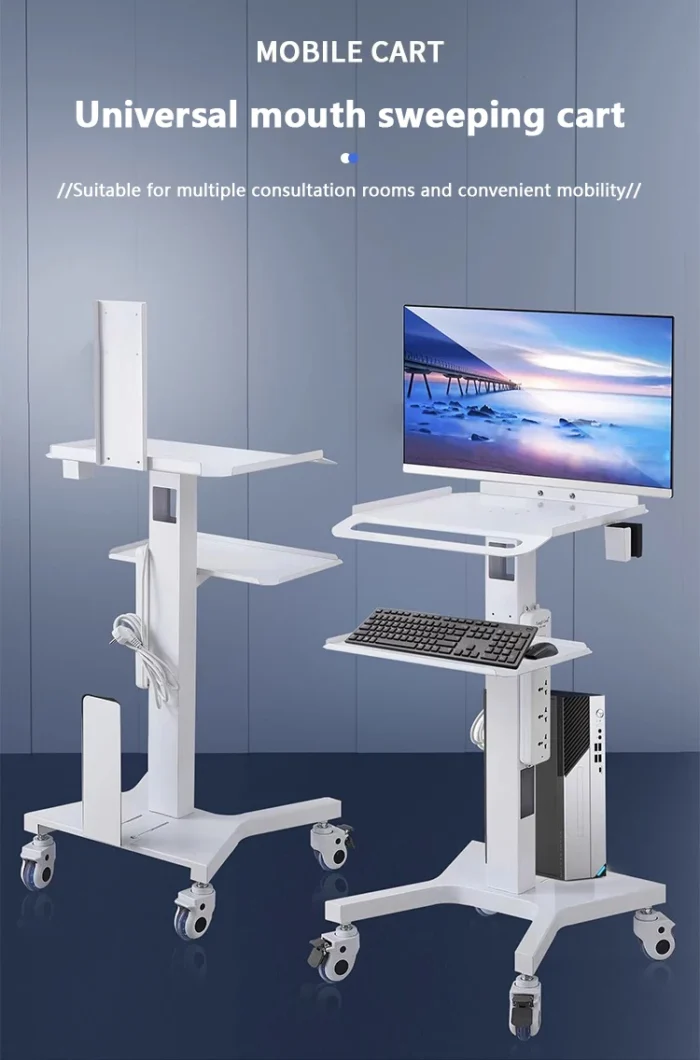 Oral scanning mobile small cart dental clinic oral scanning instrument bracket medical cart base medical computer trolley - Image 3