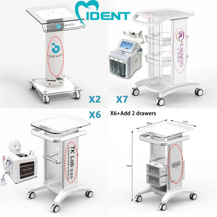 Dental equipment trolley  special acrylic small bubble trolley stand dolly base - Image 2