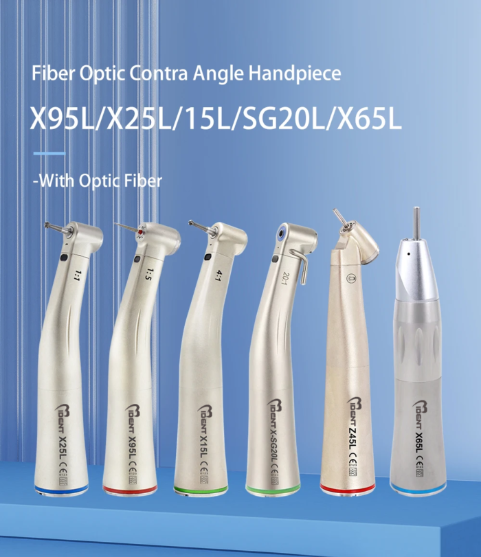 Dental Contra Angle 1:1 1:5 20:1 1:4.2 Dental Handpiece Fiber Optic Low Speed High Speed X95L Style Dental Implant Equipment - Image 2