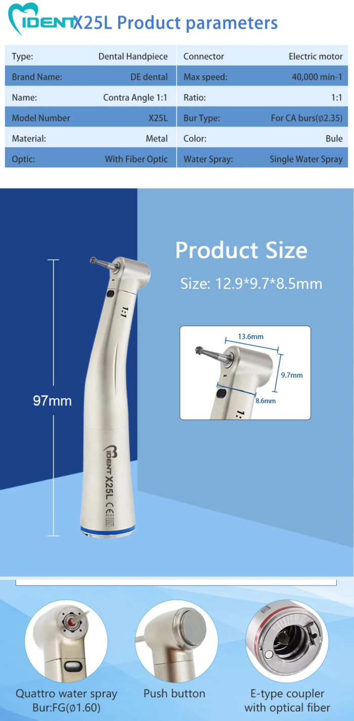 Dental x25 prduct handpiece 1:1 without light - Image 4