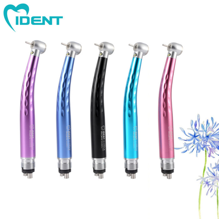 Dental 5 Water Spray Ceramic Bearing Rotor Brightly Rainbow LED Light High Speed Dental Air Turbine Handpiece Lighting Push Button