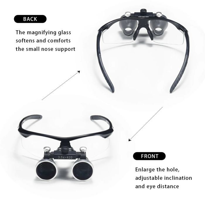 Dental Loupe 2.5X 3.5X Magnifying Glass with LED Light Glasses Surgical Magnifying Glass Dental Medical Magnifying Glass - Image 4