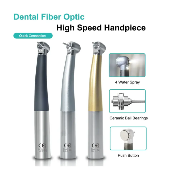 Dental High Speed Fiber Optic LED Turbine Ceramic Bearing Handpiece Dental Material Tools Coupler 2/4/6 Holes