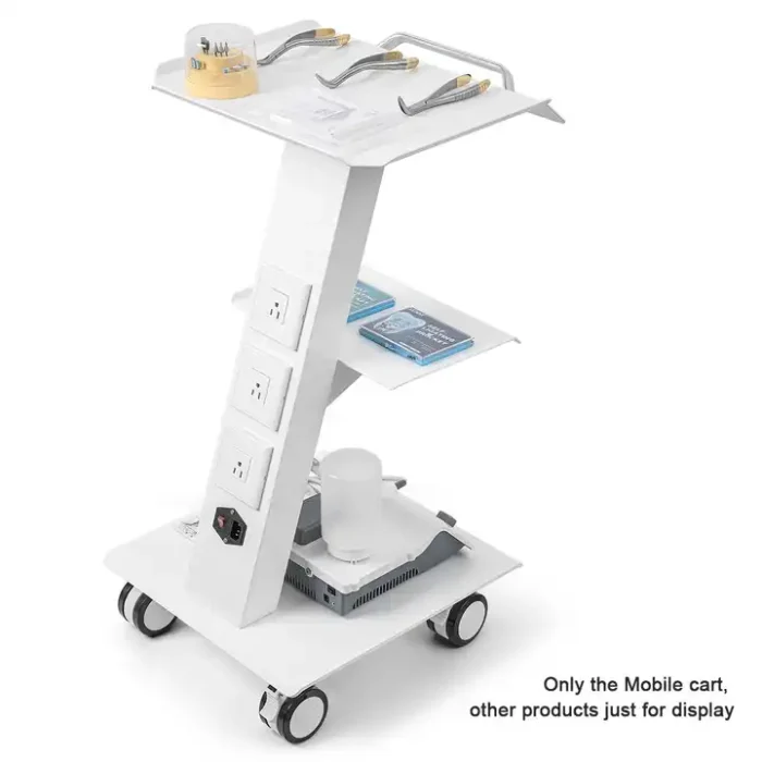 Hot Sale Medical Built-in Socket Mobile Metal Dental Clinic Trolley Cart