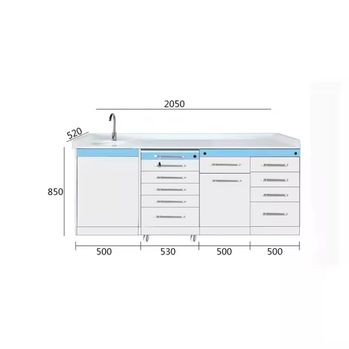 Dental Room Furniture Customized Hospital Cabinets Stainless Steel Medical Cabinet Commercial With Sink - Image 6