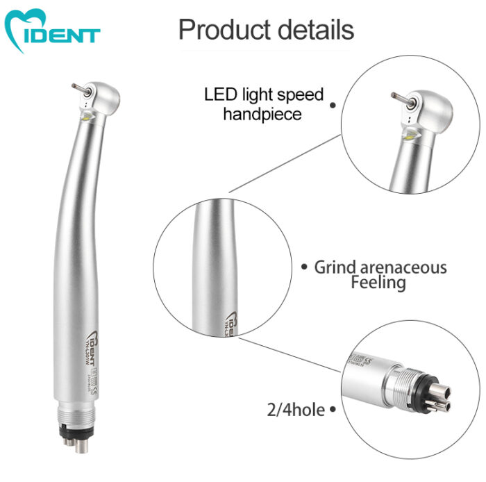 Dental High Speed Handpiece with LED light Single Water Sprays Handpiece 2/4Hole Dentist Tool - Image 2