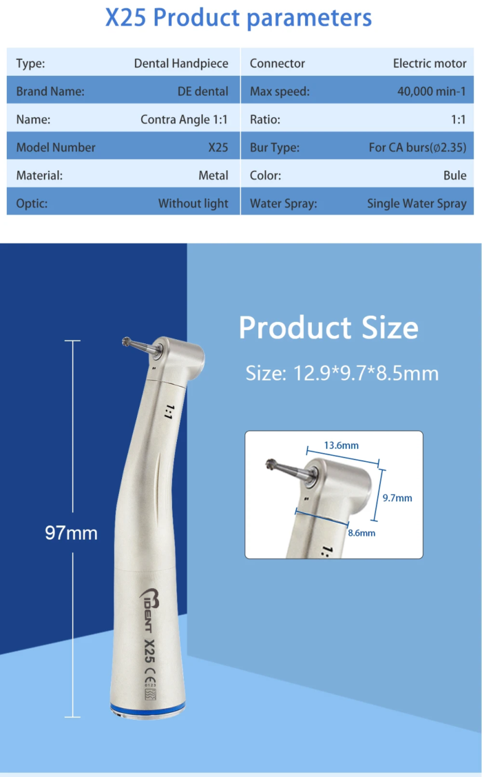 Dental x25 prduct handpiece 1:1 without light - Image 2