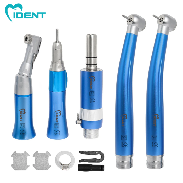 Dental High & Low Speed Handpiece kit Straight Contra Angle Air Motor Air Turbine 4 Hole FIT Pana Max M4 / B2 Whole Set - Image 4